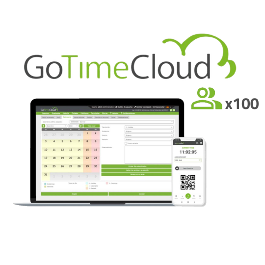 Licencia control de presencia y acceso ZK-GOTIMECLOUD-100