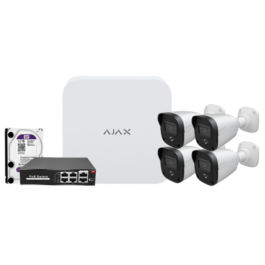 Kit de videovigilancia Ajax AJ-NVRKIT108B-4