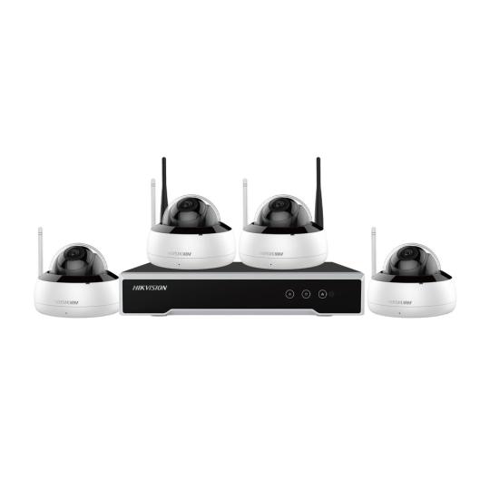 Kit domo WiFi compuesto por: H.265+/H.265 video compression. 4 × 2MP IR fixed network dome camera