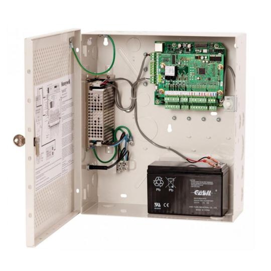 Panel de Control de Accesos híbrido para tres puertas en caja metálica PANEL DE CONTROL DE ACCESOS NETAXS-123, CON CONECTIVIDAD 