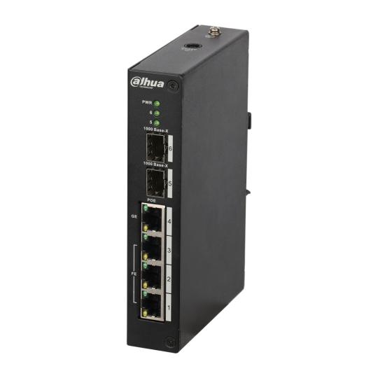 Switch PoE (máximo 120W) gestionable L2 de gama industrial con 3 puertos Fast Ethernet PoE + 1 puerto uplink Gigabit Ethernet Po