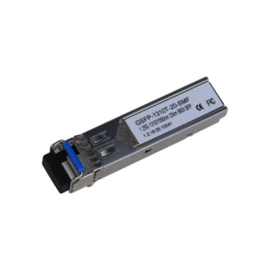 Módulo SFP transmisor de fibra simple de 1,25 Gbps GSFP-1310T-20-SMF