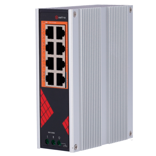 Safire Switch Industrial Alimentación AC 90~264V  SF-SWI08HIPOE-G-AC-130-DIN